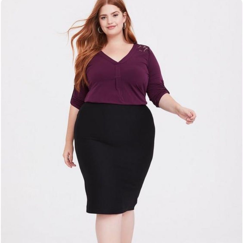Torrid Knit Lake Yoke Harper Top In Highland Thistle Women's Size 2 (2X)